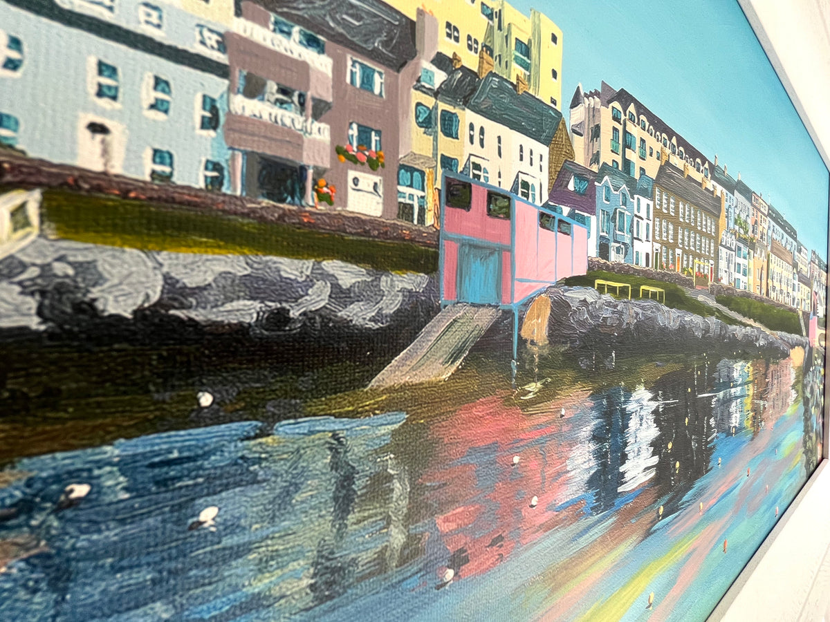 Hand finished canvas print Portrush Harbour