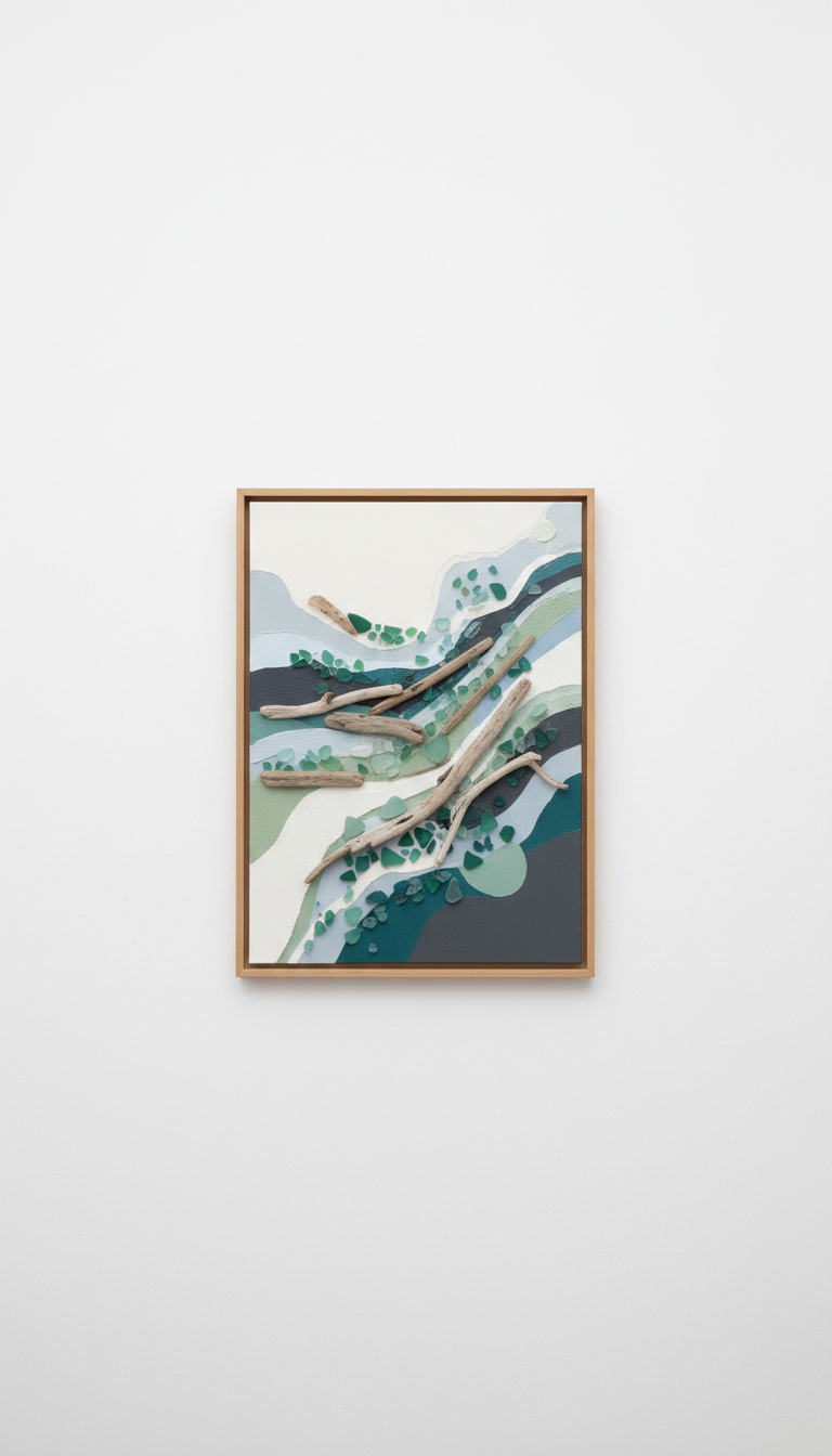 Coastal Drift mixed media piece