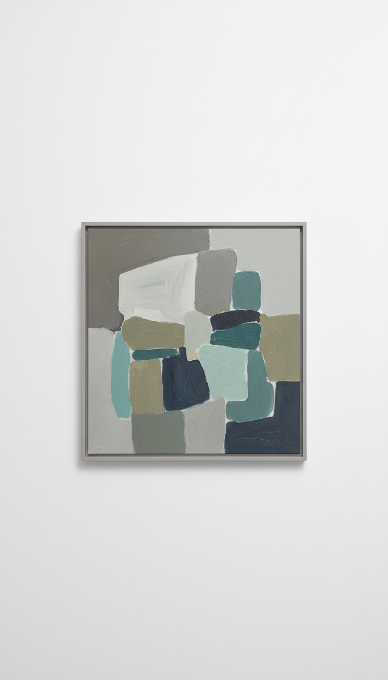 Pebble Grey abstract canvas