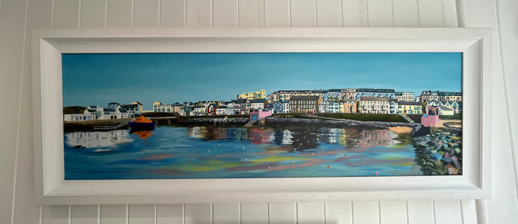 Hand finished canvas print Portrush Harbour